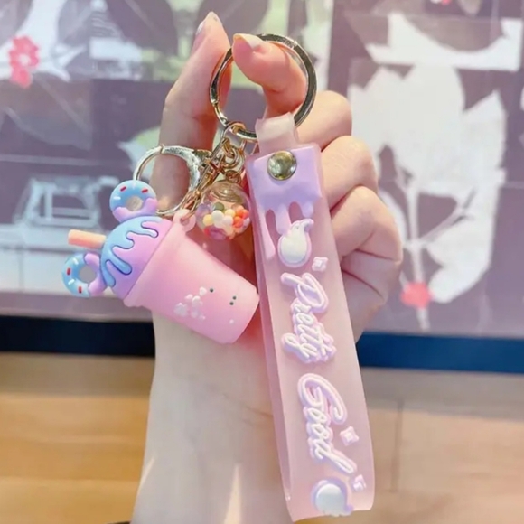 Mickey Minnie Mouse Ears ice cream milkshake key chain - Picture 4 of 8